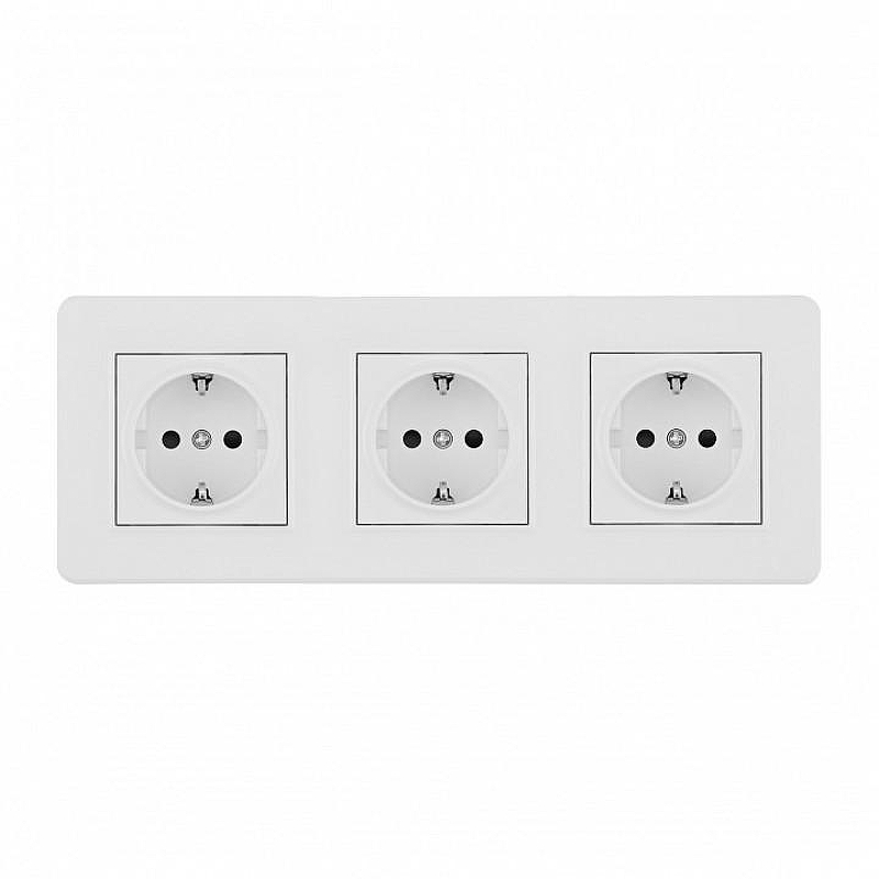 Розетка с заземлением и со шторкой Arte Milano SET16-3 SET16-3-40-1x3 white цвет Белый