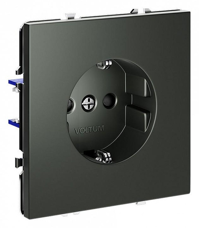Розетка с заземлением и со шторкой, без рамки Voltum S70 VLS040206 цвет Серебро