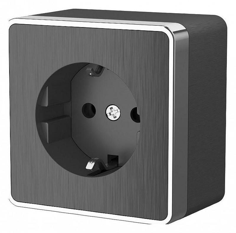 Розетка с заземлением Werkel Gallant (графит рифленый) W5071004 цвет Графит