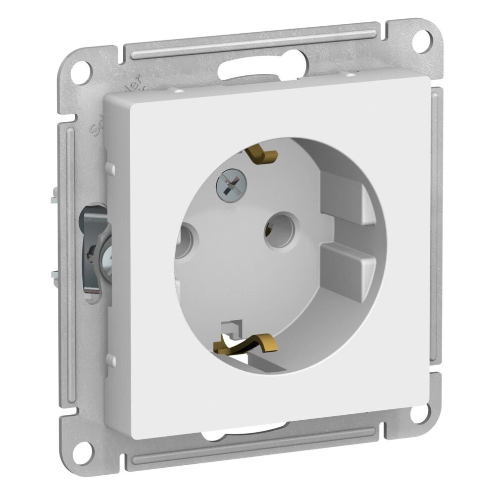 Розетка Systeme Electric AtlasDesign встраиваемая лотос с заземлением (ATN001343)
