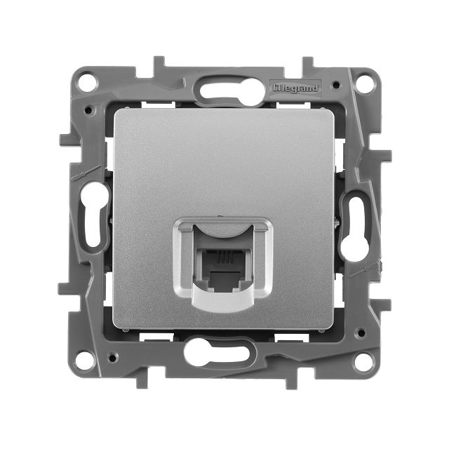 розетка телефонная LEGRAND Etika IP20 алюминий