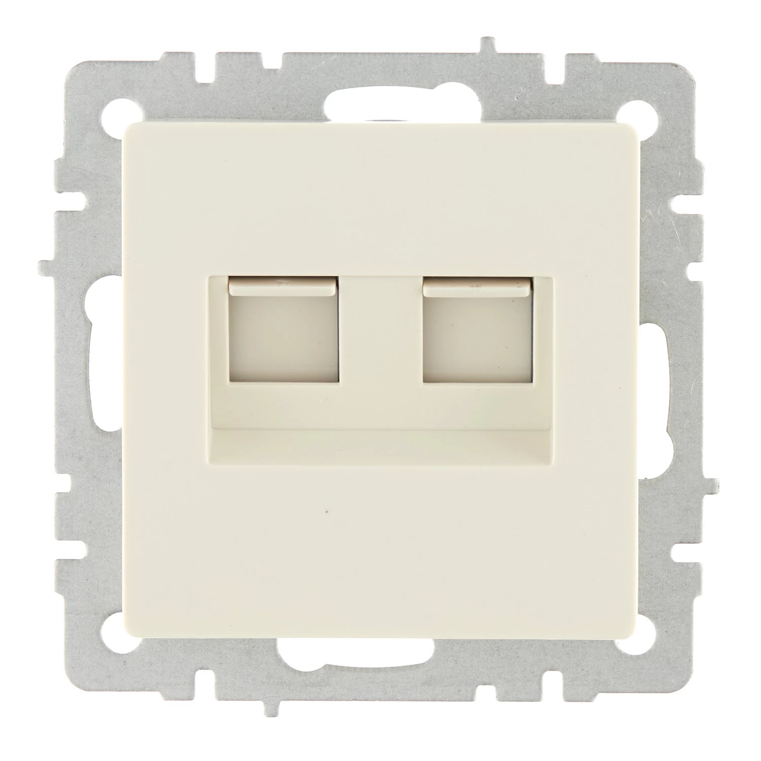 Розетка телефонная/компьютерная IEK Brite встраиваемая бежевая (BR-KT20-O-1-K10)