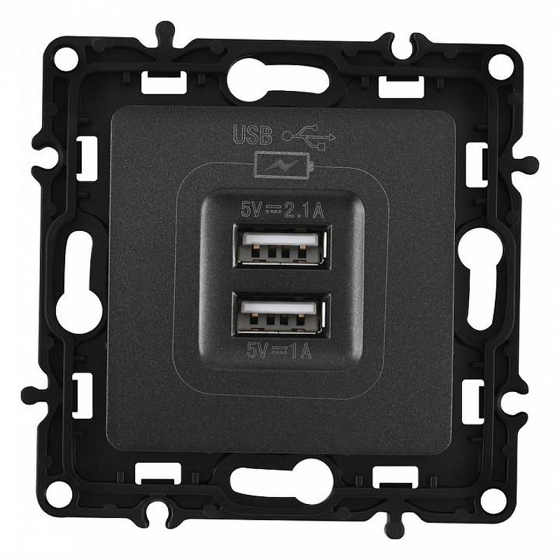 Розетка USB, без рамки Arte Milano am-217 217.46-1.black цвет Черный