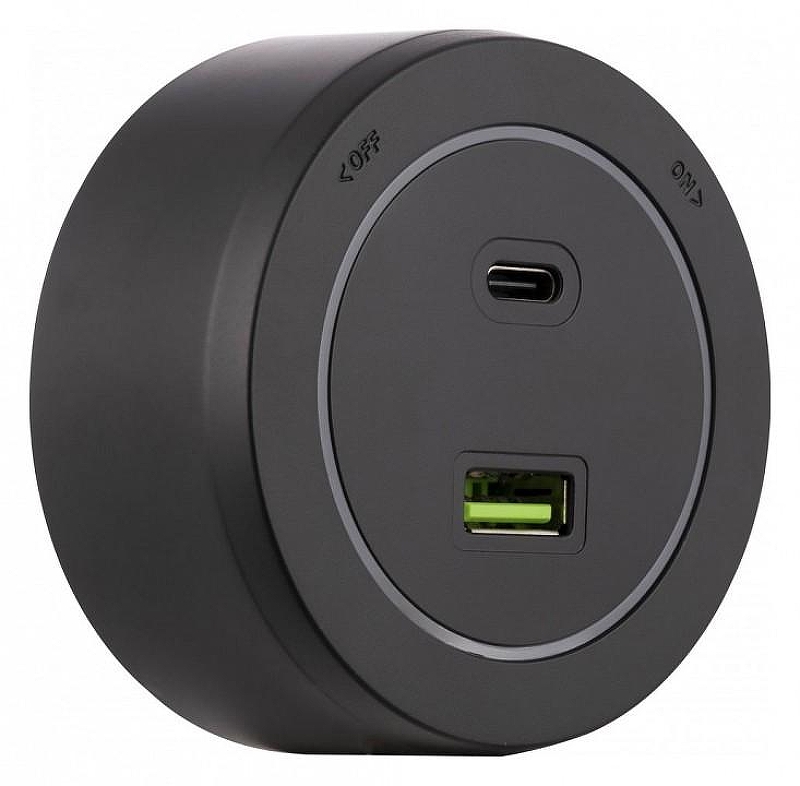 Розетка USB и type C на треке Arte Milano Am-track-sockets-39 399731TS/USB-Type-C Black цвет Черный
