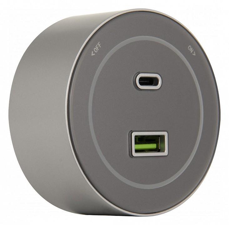 Розетка USB и type C на треке Arte Milano Am-track-sockets-39 399732TS/USB-Type-C Silver цвет Серебро