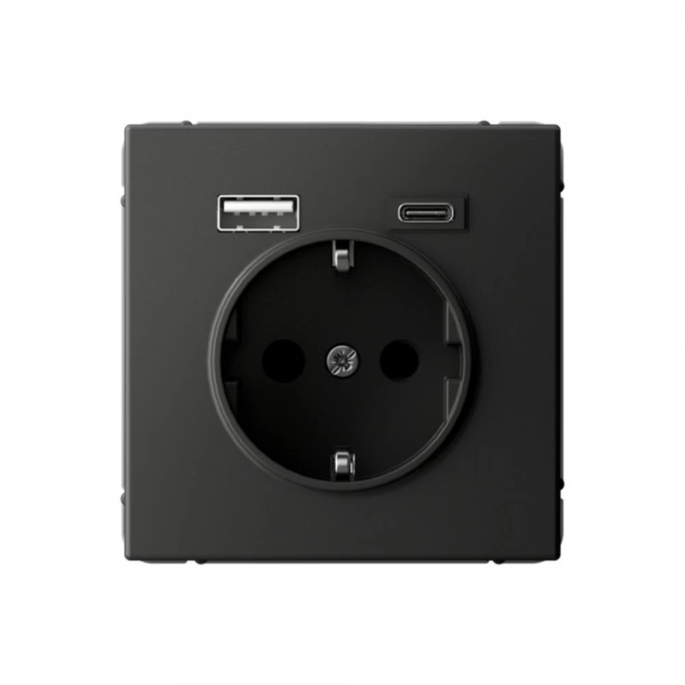 Розетка USB Systeme Electric ArtGallery встраиваемая базальт USB-A/ Type-C (SE GAL001432)