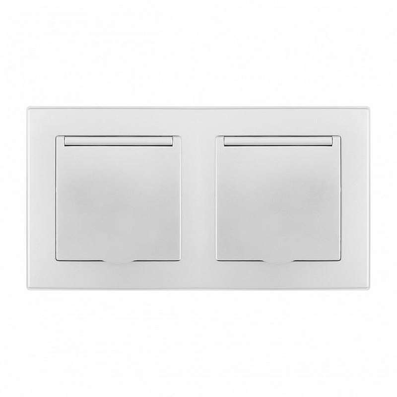 Розетка влагозащищенная с заземлением и со шторкой с крышкой Arte Milano SET06-2 SET06-2-41-1x2 silver цвет Серебро