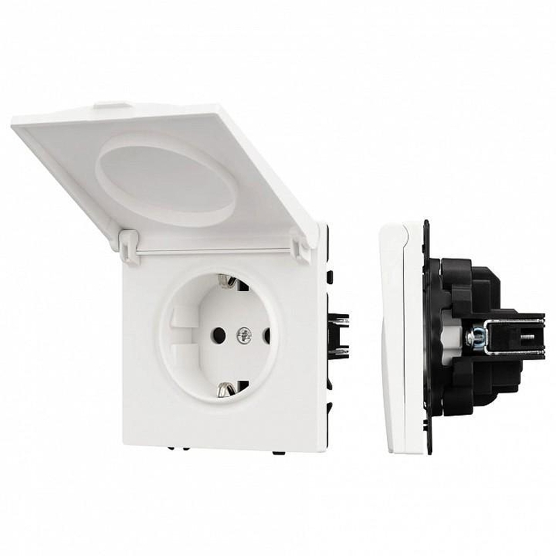 Розетка влагозащищенная с заземлением с крышкой, без рамки Arlight SCT 054280 цвет Белый