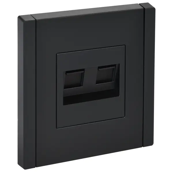 Розетка встраиваемая двойная IEK Forte&Piano RJ45 cat 5е цвет черный