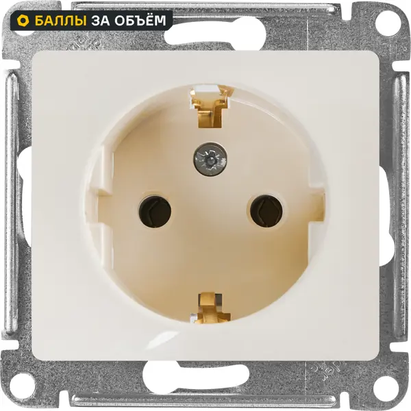 Розетка встраиваемая Systeme Electric Glossa с заземлением цвет бежевый GSL000243