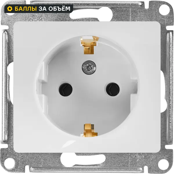 Розетка встраиваемая Systeme Electric Glossa с заземлением цвет белый GSL000143