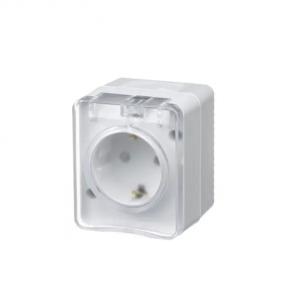 Розетка встраиваемая Systeme Electric Profi 54 с заземлением IP54 цвет белый ATN540145
