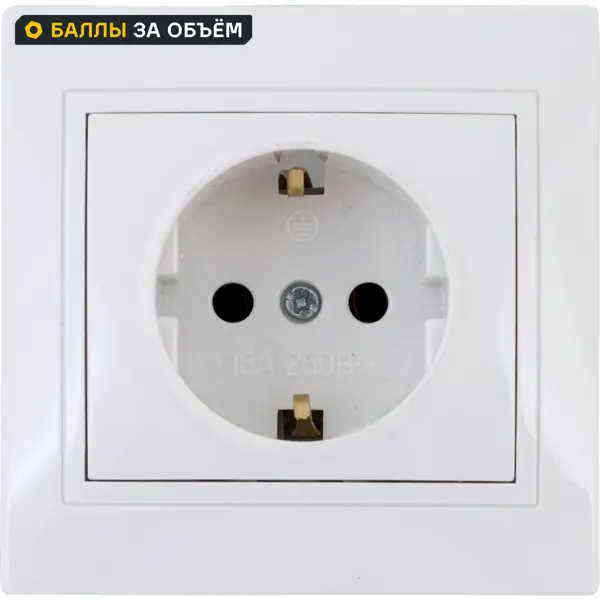 Розетка встраиваемая Tdm Electric Таймыр с заземлением цвет белый