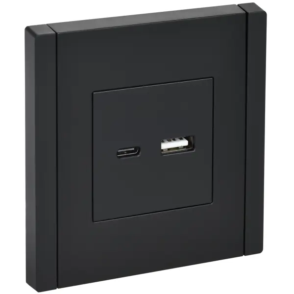 Розетка встраиваемая USB A-C IEK Forte&Piano цвет черный