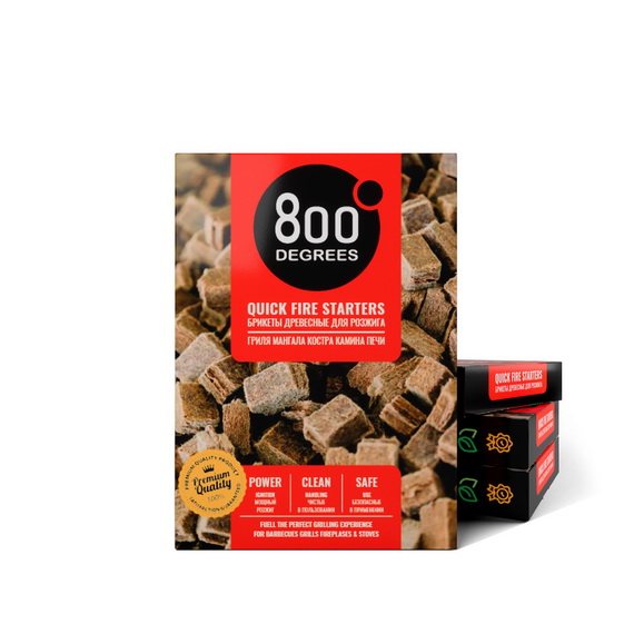 Розжиг брикеты 800 Degrees Легкий розжиг, 64 плитки