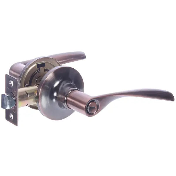 Ручка дверная на розетке Avers 8023-03 с фиксатором медь