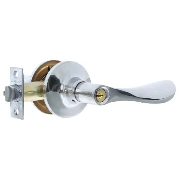 Ручка дверная на розетке Avers 8091-01 с ключом и фиксатором хром