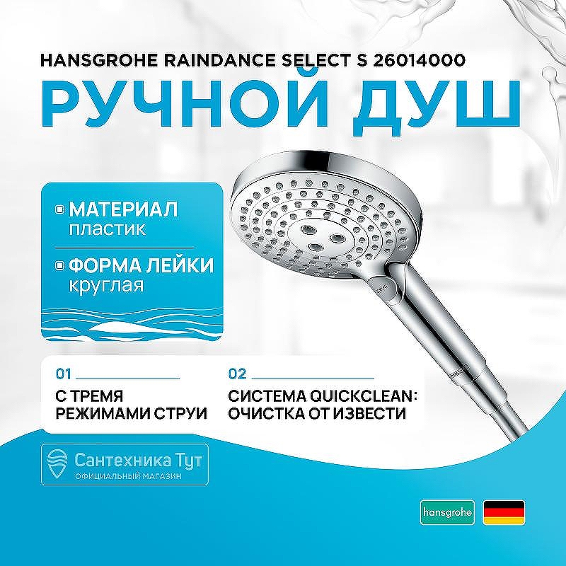 Ручной душ Hansgrohe Raindance Select S 26014000 Хром