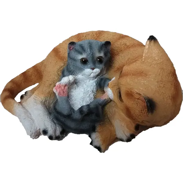 Садовая фигура Кошка с котенком 15x31x25 см
