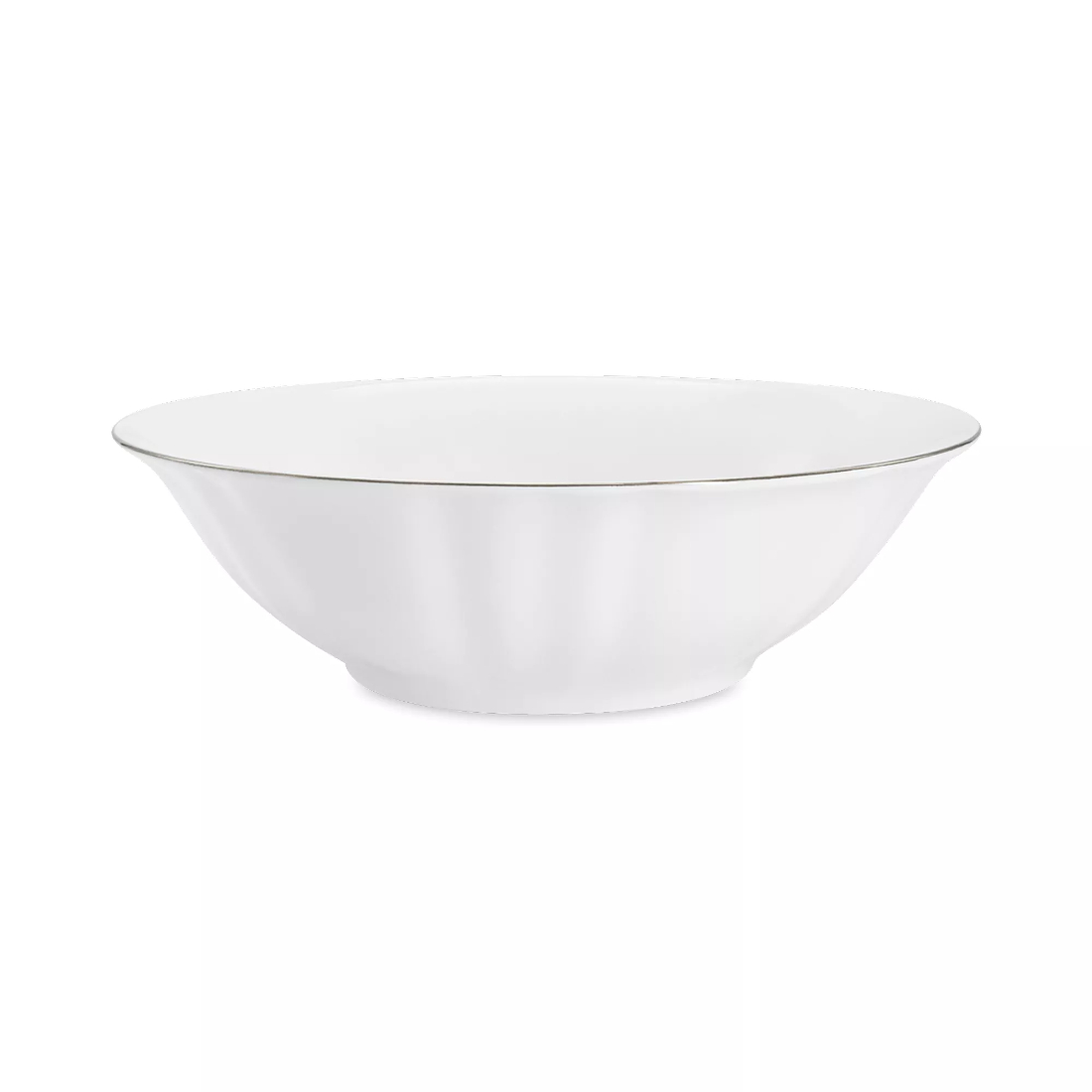 Салатник Anna Lafarg Emily Lotus silver, 23х6,5 см, 1.35 л, фарфор, белый с серебристым кантом, AL-1308L-E11