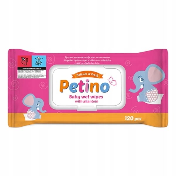 Салфетки влажные Petino детские с клапаном 120 шт