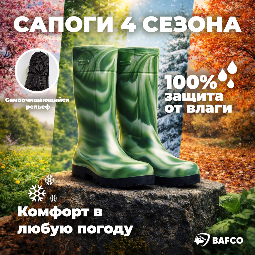 Сапоги мужские Bafco полиуретан камуфляж р.42