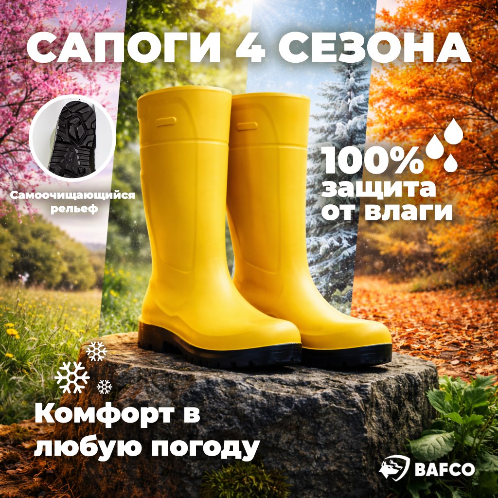 Сапоги женские Bafco полиуретан желтый р.38
