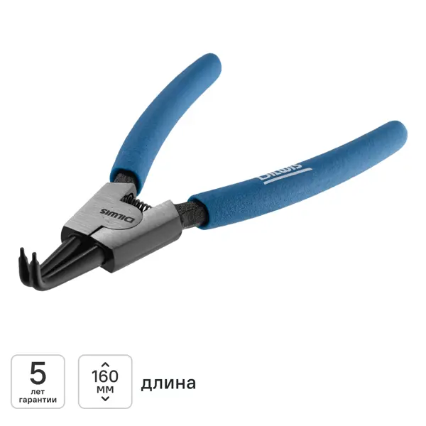 Съемник внешних стопорных колец изогнутый DILWIS KLN2D40 160 мм