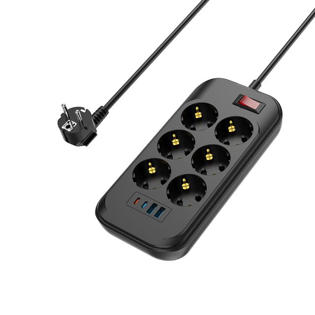 сетевой фильтр ARTSTYLE 6 гнезд 4USB 2м черный