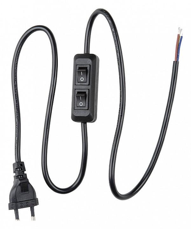 Сетевой провод с выключателем Uniel UCX-C90/02A-100 BLACK UL-00007465 цвет Черный