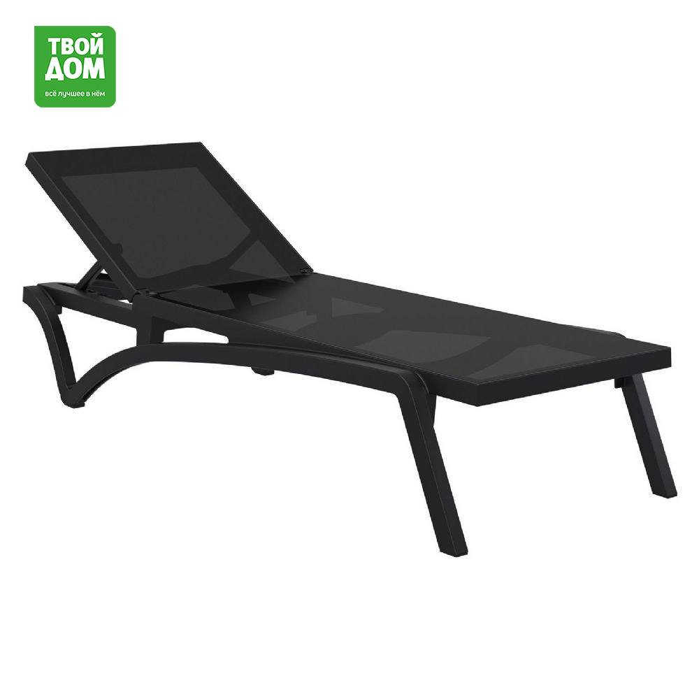 Шезлонг Siesta Contract Pacific черный 193х68,5х35,5 см