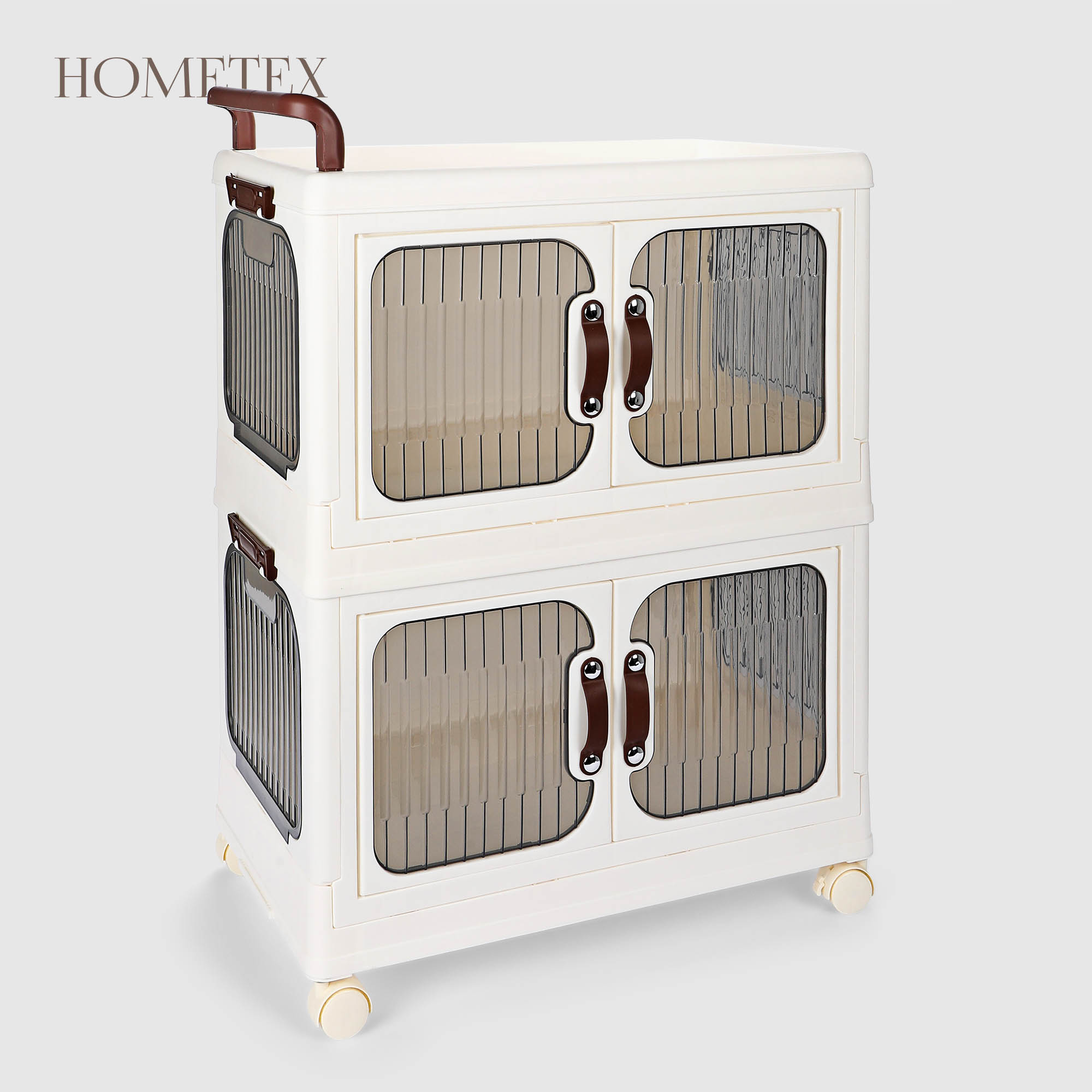 Шкаф для хранения Hometex на колёсах 2 отделения кремовый 55х32,5х73,5 см