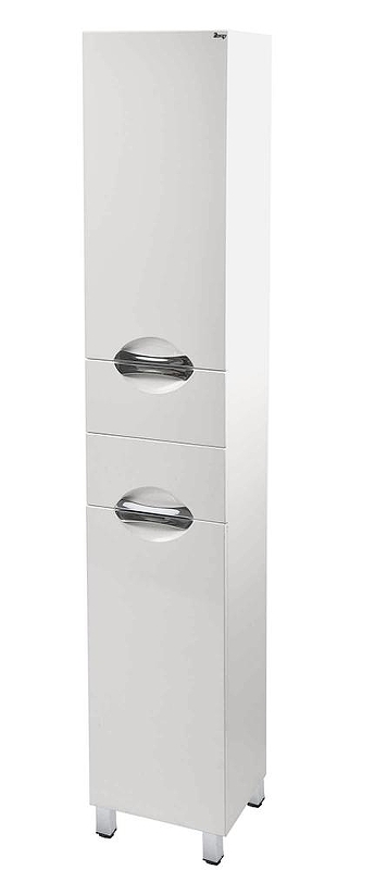 Шкаф пенал Emmy Милли 35 L 410031 с бельевой корзиной цвет Белый