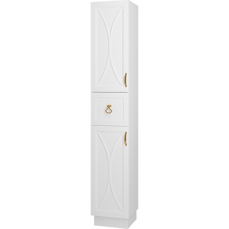 Шкаф пенал Misty Амбра 35 L П-Амб050-011Л Белый матовый