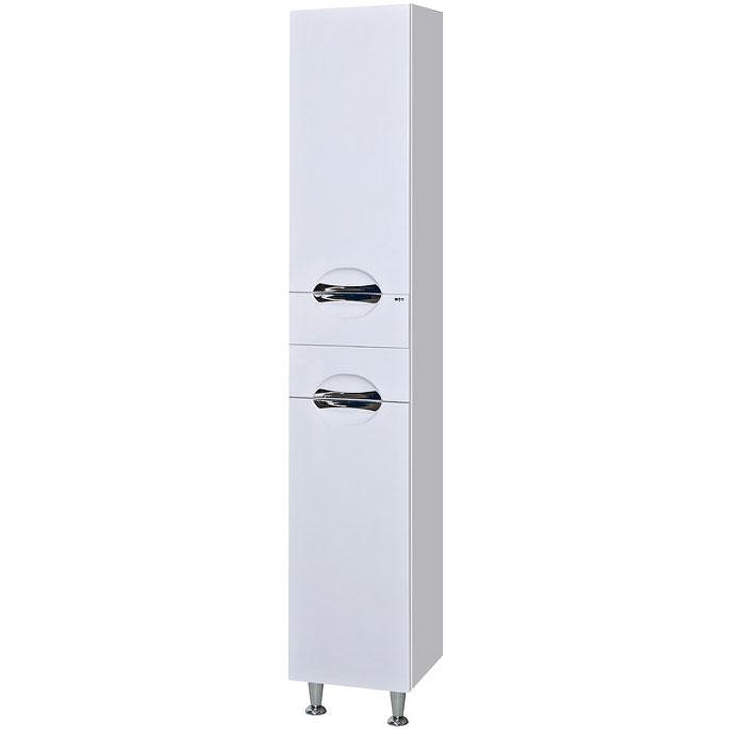 Шкаф пенал Misty Орхидея 35 L П-Жас05035-011БкЛ с бельевой корзиной Белый