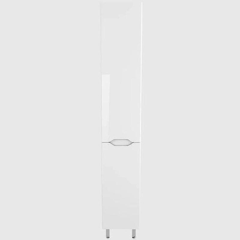 Шкаф пенал Style Line Марелла 30 L Люкс Plus СС-00002428 с бельевой корзиной Белый глянец антискрейтч
