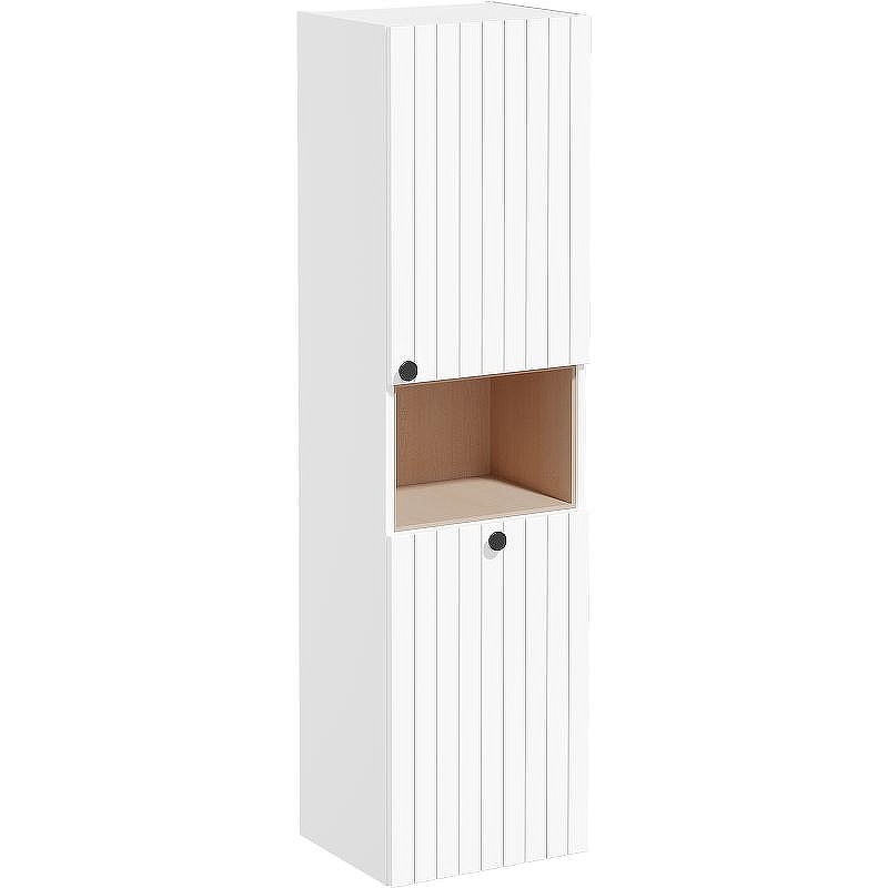 Шкаф пенал Vitra Root Groove 40 R 69100 подвесной с бельевое корзиной Белый матовый