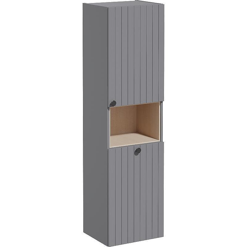 Шкаф пенал Vitra Root Groove 40 R 69102 подвесной с бельевое корзиной Серый матовый