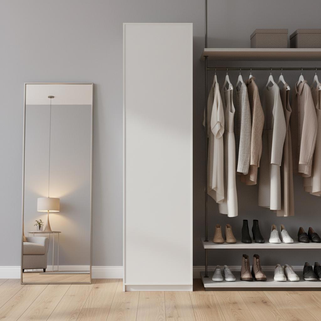Шкаф распашной Амьен белый с 6 полками 60х232,2х54,5 ЛДСП каркас белый