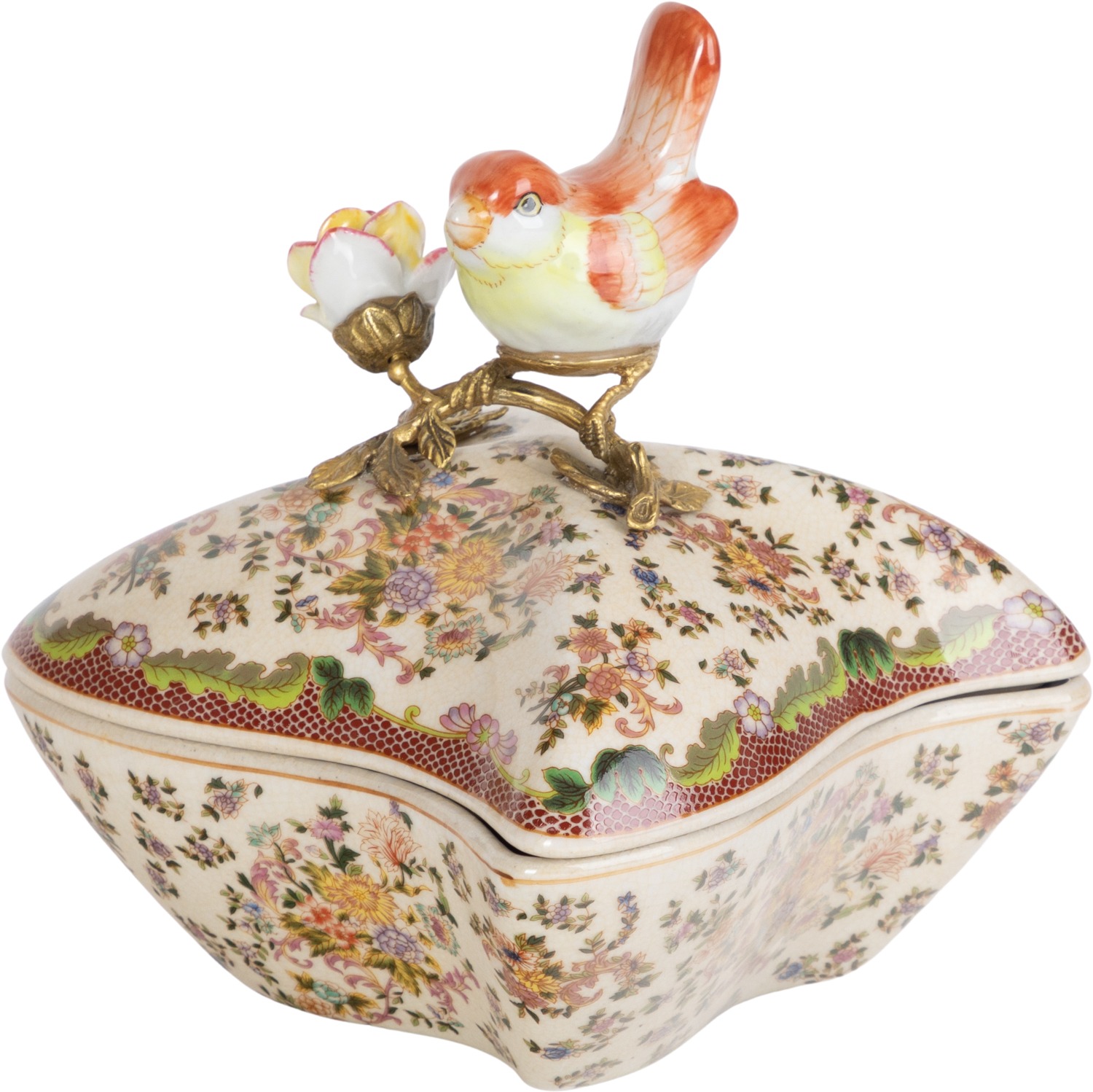 Шкатулка Glasar с птичкой 16х16х19 см