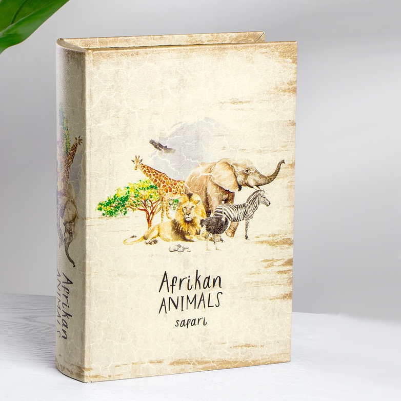 Шкатулка Glasar Safari в виде книги бежевая 19х7х27 см