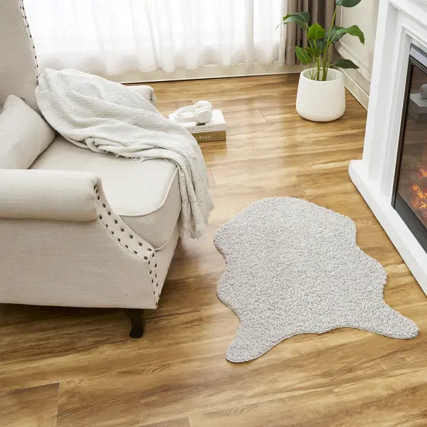 Шкура со средним ворсом Teddy 60x90 см серая