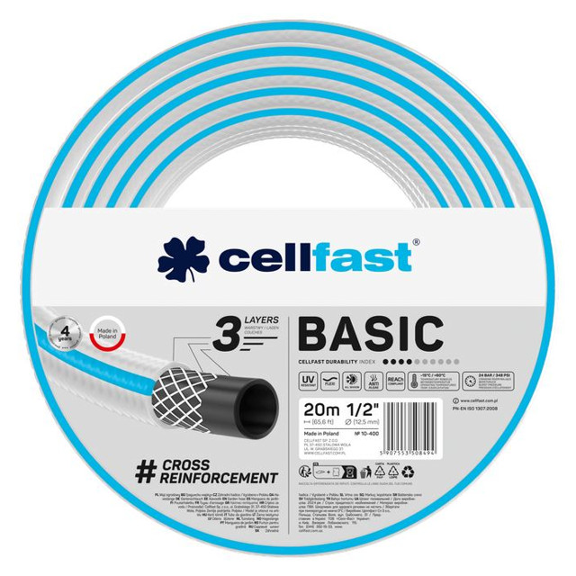 шланг армированный CELLFAST BASIC 1/2" 20м 25Бар