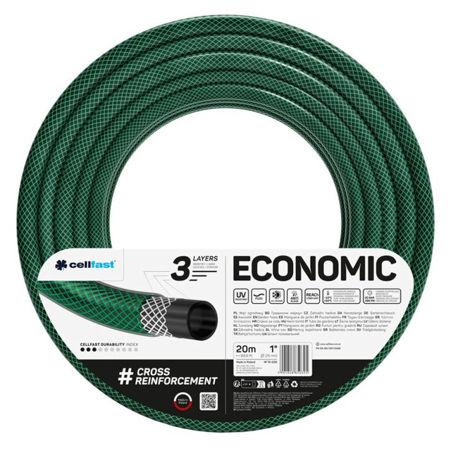шланг армированный CELLFAST Economic 1" 20м 20Бар