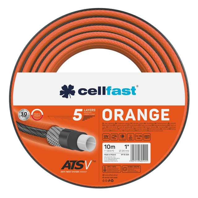 шланг армированный CELLFAST Orange 1" 10м 24Бар