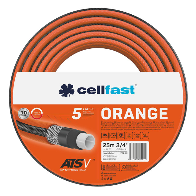 шланг армированный CELLFAST Orange 3/4" 25м 24Бар