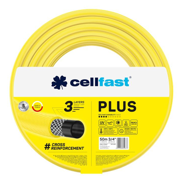 шланг армированный CELLFAST PLUS 3/4" 50м 25Бар мерный