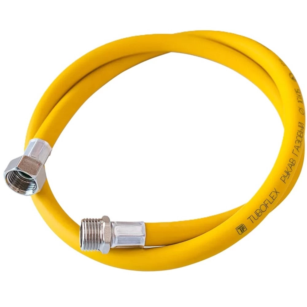 Шланг для газа ПВХ армированный Tuboflex 1/2 НР(ш) х 1/2 ВР(г) 400 см желтый