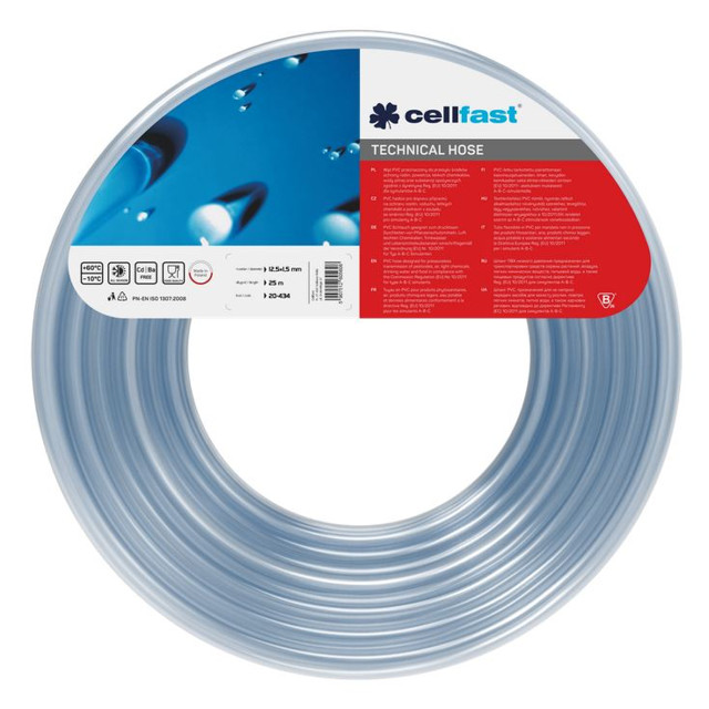 шланг неармированный CELLFAST 1/2" 12,5х1,5мм 25м 3Бар мерный