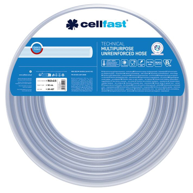 шланг неармированный CELLFAST 3/4" 20х2,5мм 50м 3Бар мерный